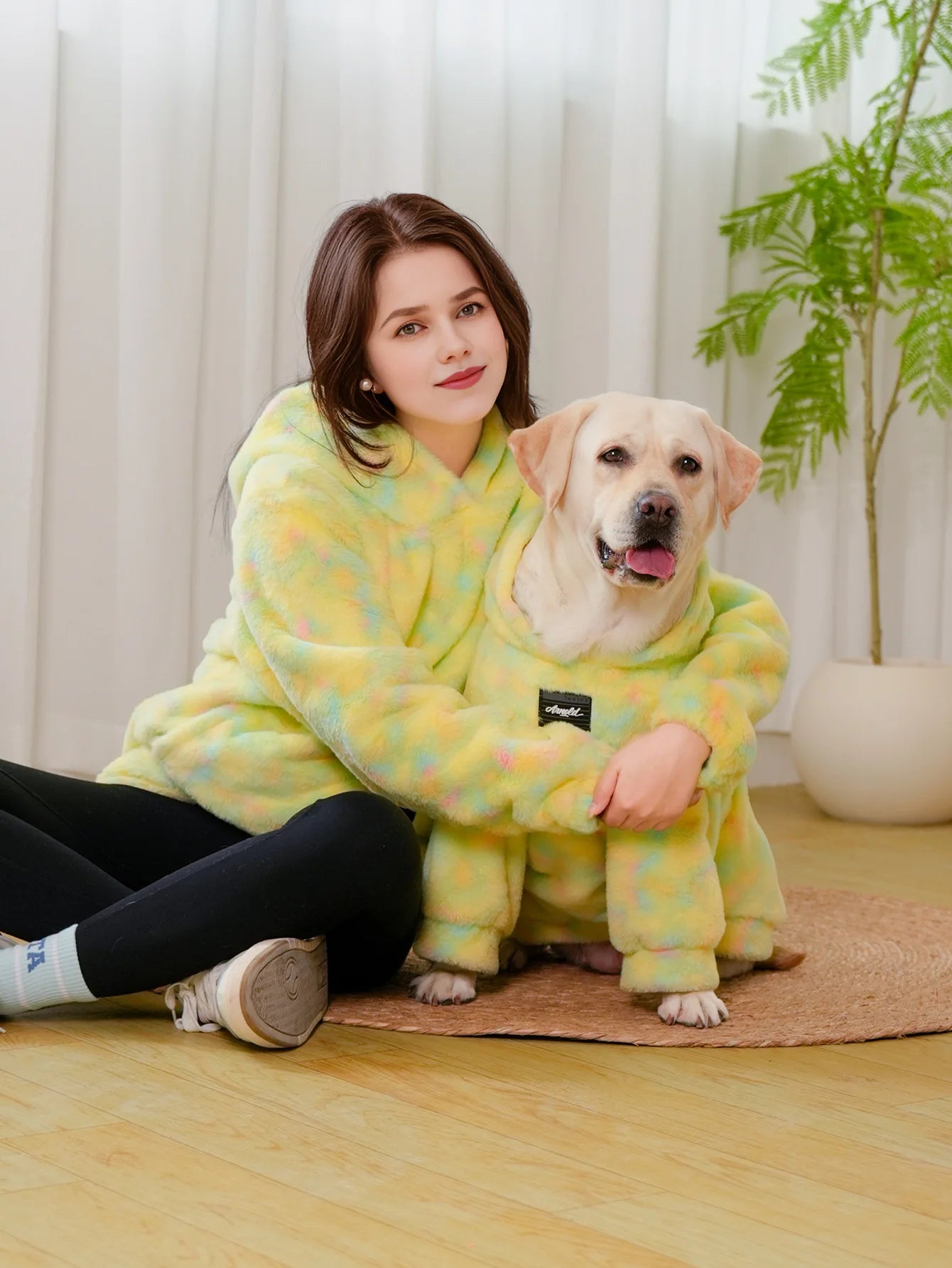 Plus Size 11XL Matching Pet Owner Set Pastel Tie Dye Hoodie Puppy Sweater Sweatshirt Cold Weather Coat Clothes for Large Dog