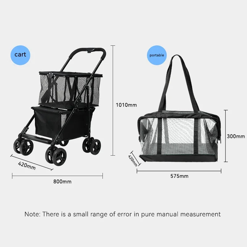 RTS Luxury pet stroller travel  4 wheel  dog strollers small dogs pet stroller for dogs